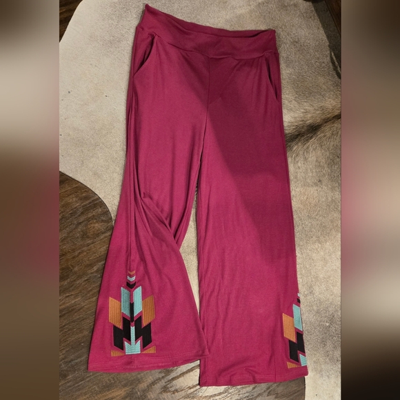 2 Fly Co. Pants - Two Fly Burgundy Flare Pants